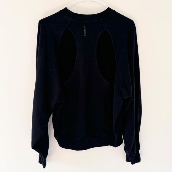 All Saints Black Peekaboo Princess Sleeve Sweatshirt Hoodie Top size M - Picture 3 of 4